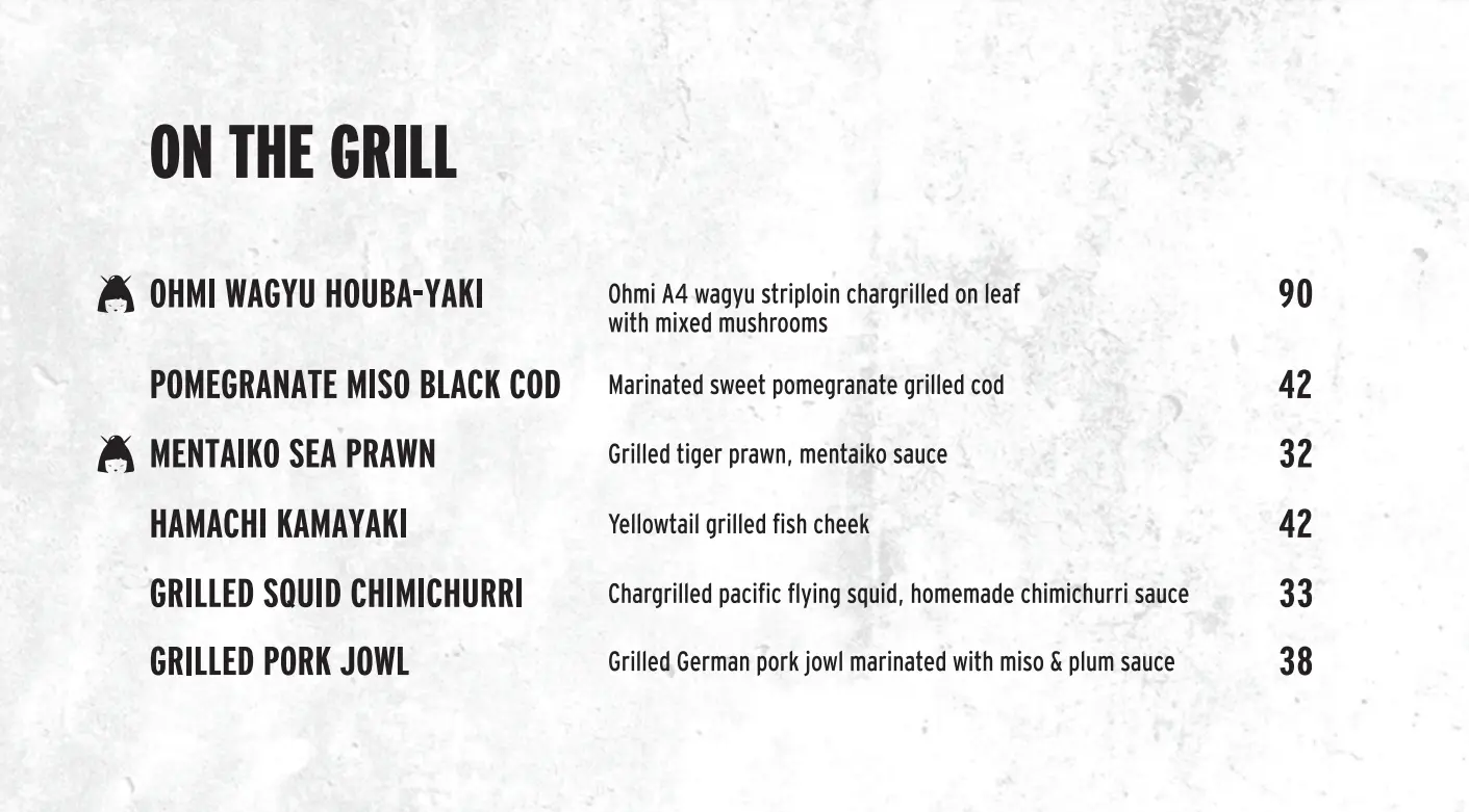 KINKI ON THE GRILL MENU PRICES 2024