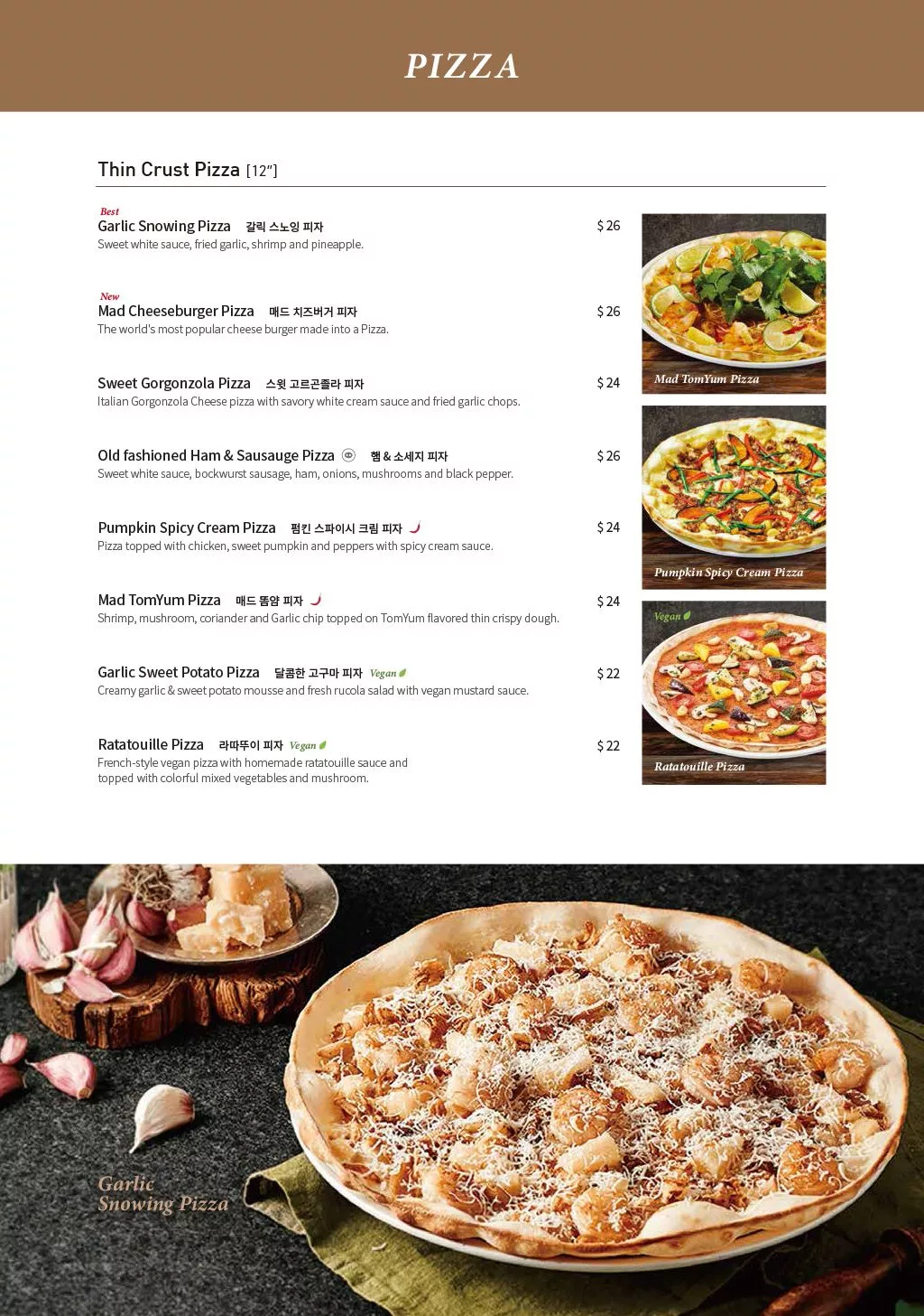 MAD FOR GARLIC PIZZA MENU PRICES 2024