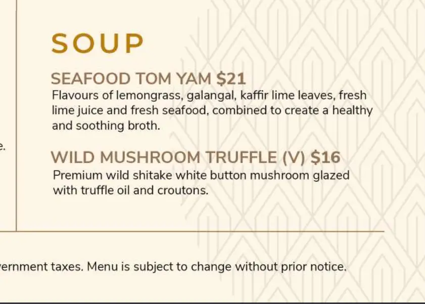 MALAYAN COUNCIL SOUP MENU PRICES 2024