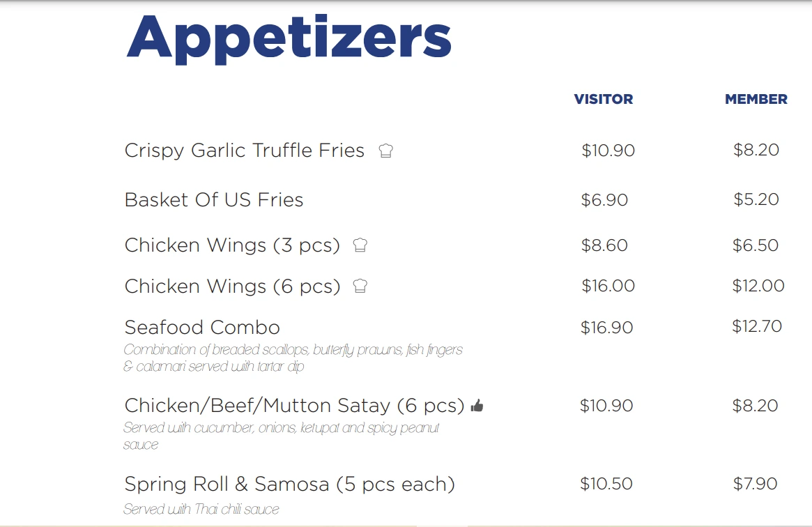 MARINA BISTRO APPETIZERS MENU 2024