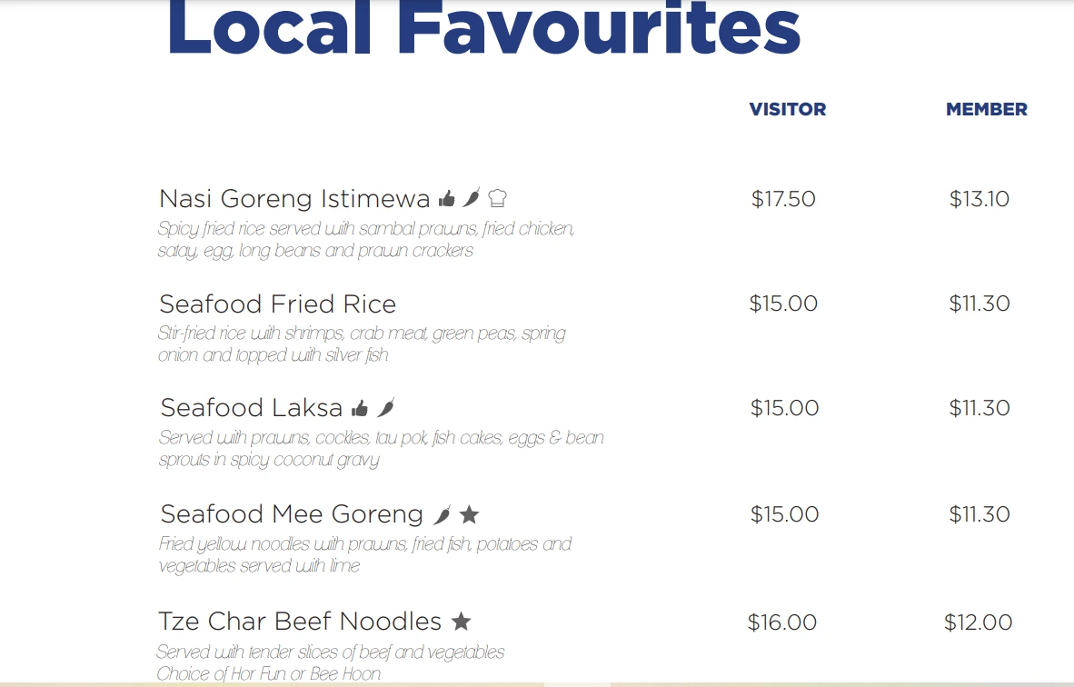 MARINA BISTRO LOCAL FAVORITES MENU 2024