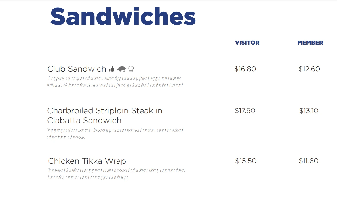 MARINA BISTRO SANDWICH MENU 2024