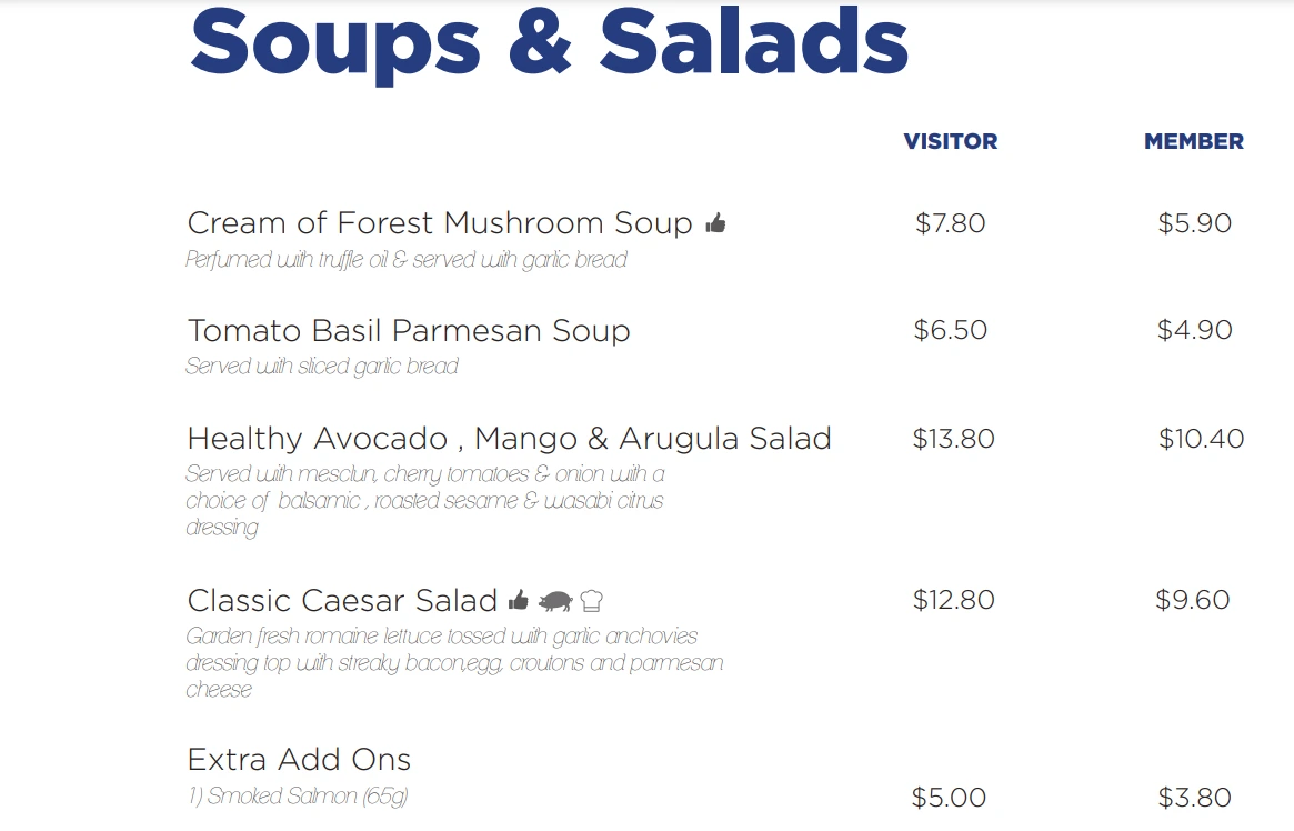 MARINA BISTRO SOUPS MENU 2024