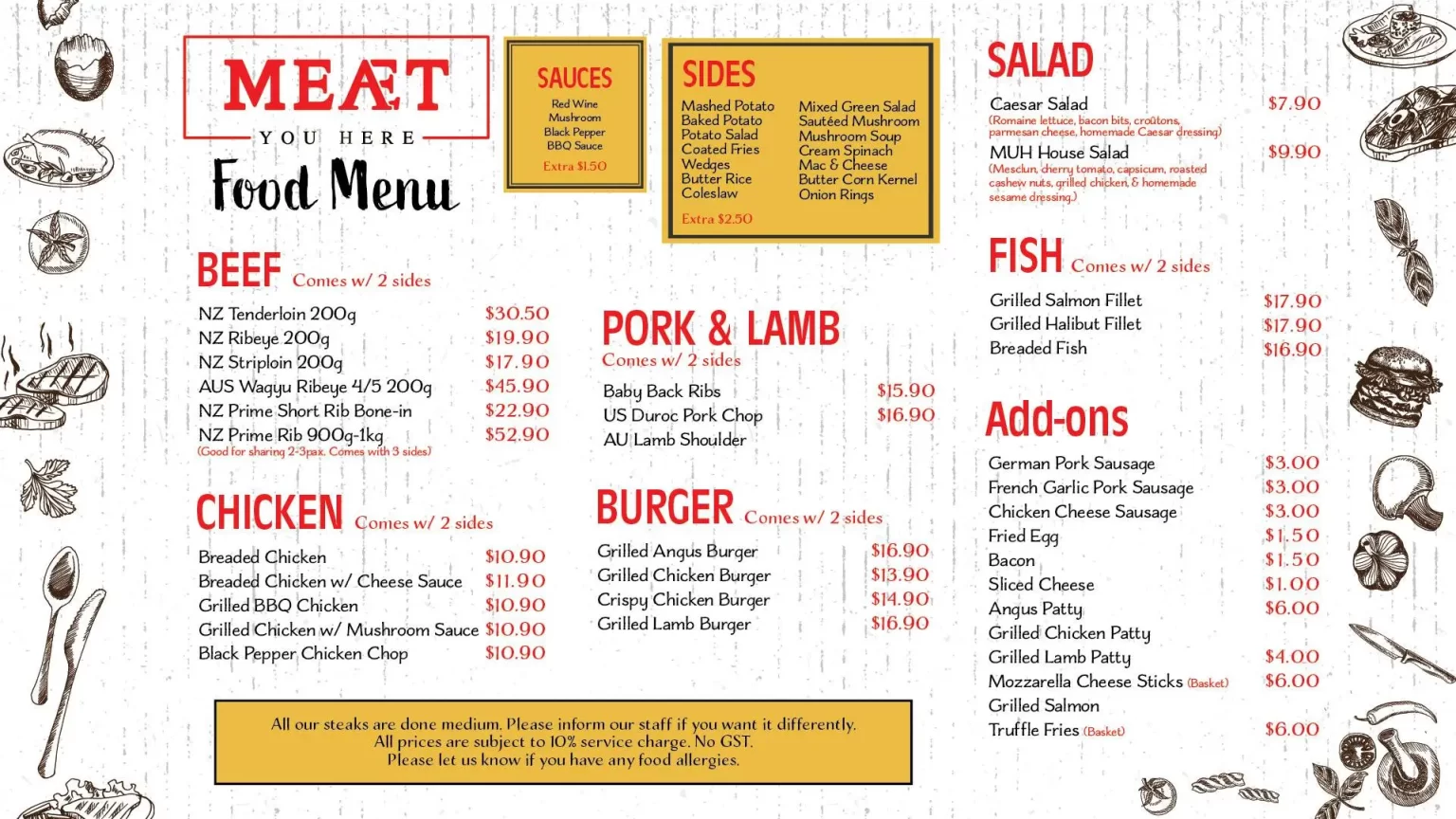 MEAT YOU HERE ADD-ONS MENU 2024