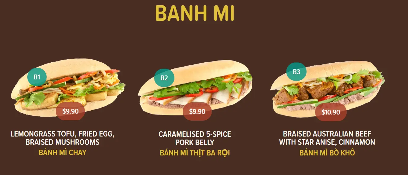 NAM NAM BANH MI MENU PRICES 2024