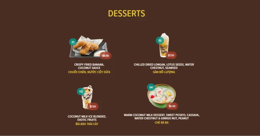 NAMNAM DESSERTS MENU PRICES 2024