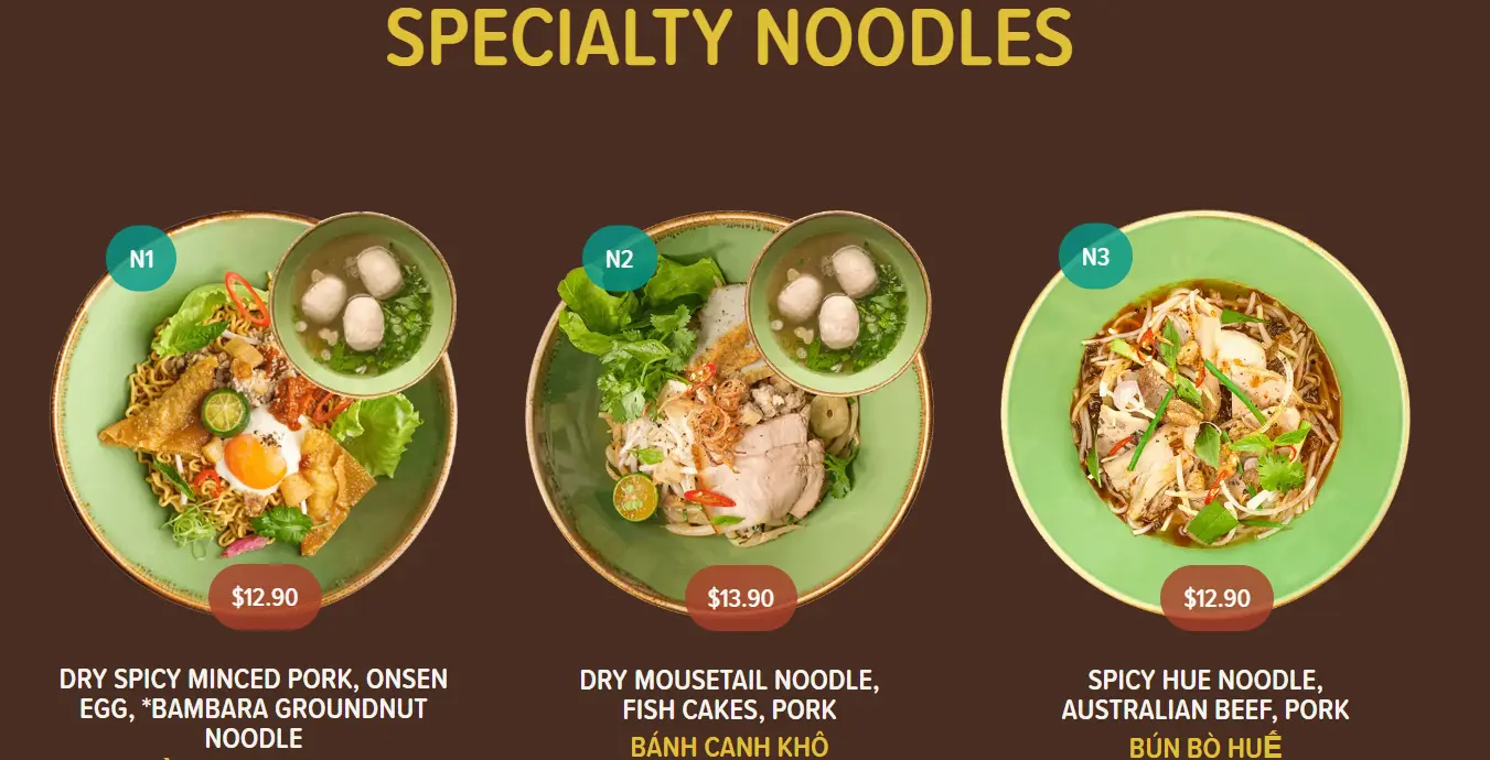 NAMNAM SPECIALTY NOODLES MENU 2024