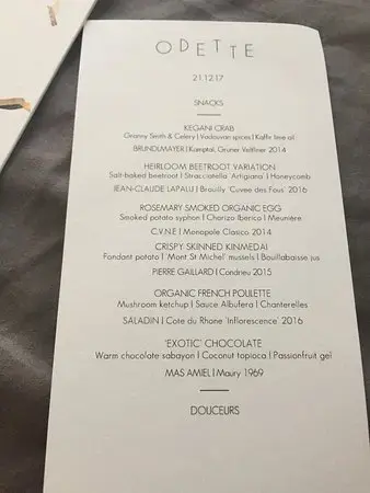 ODETTE MENU PRICES 2024