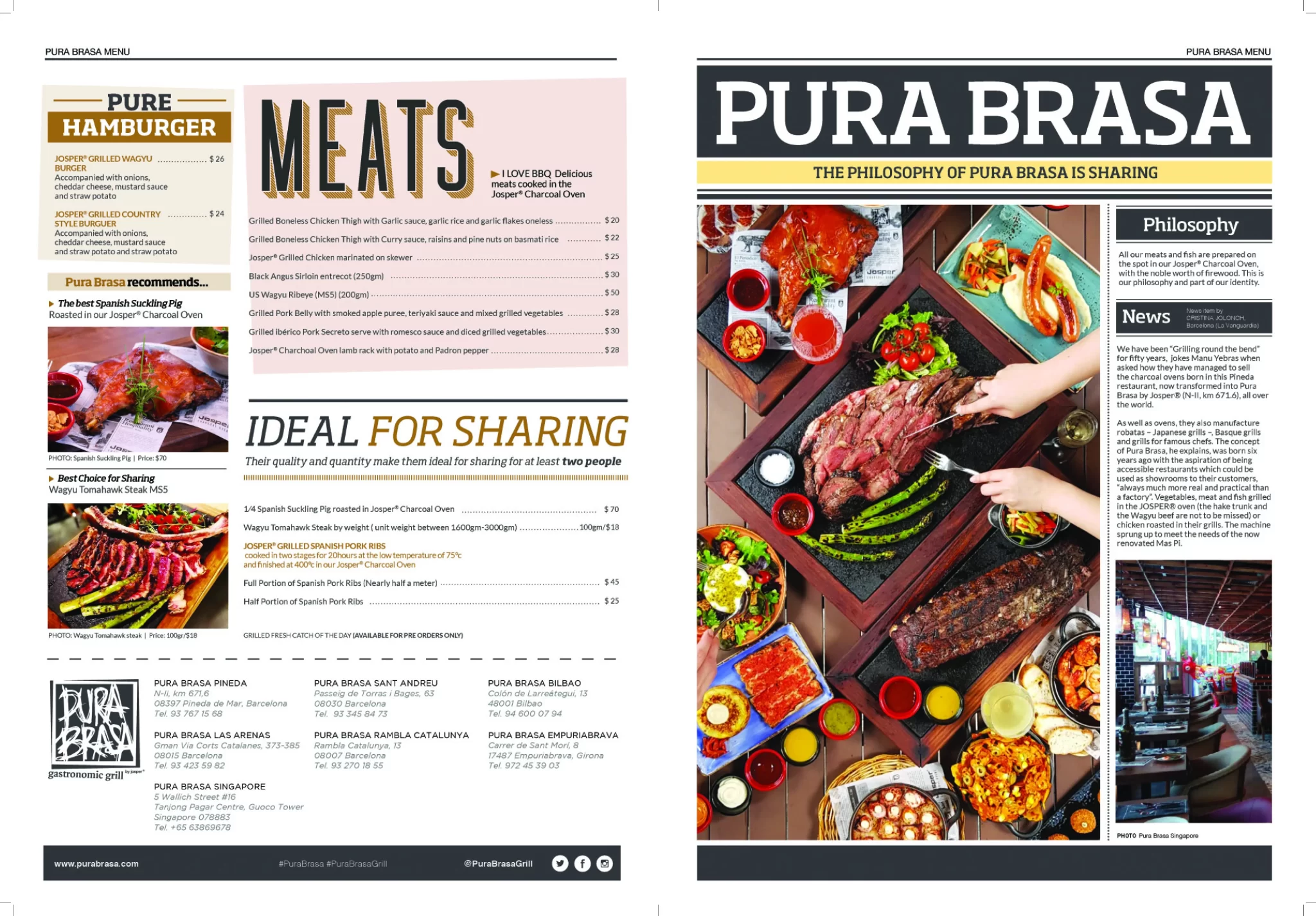 PURA BRASA SINGAPORE MENU PRICES 2024