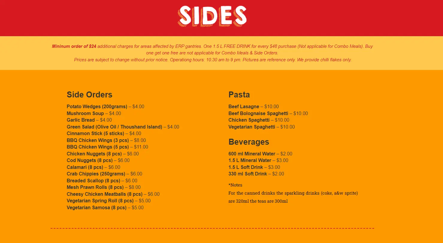 Rite Pizza Sides Menu 2024