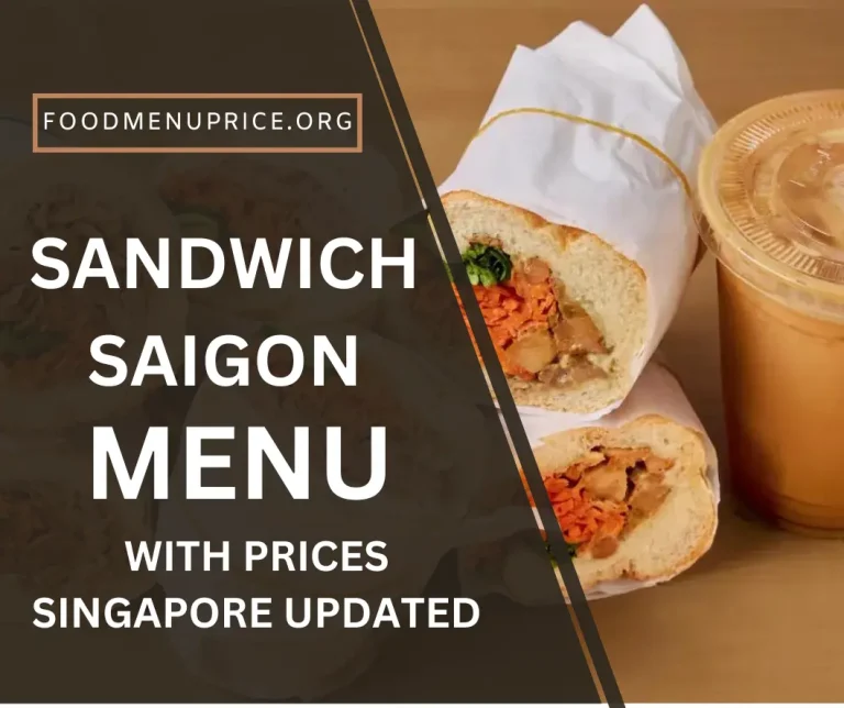 Sandwich Saigon Menu 2024