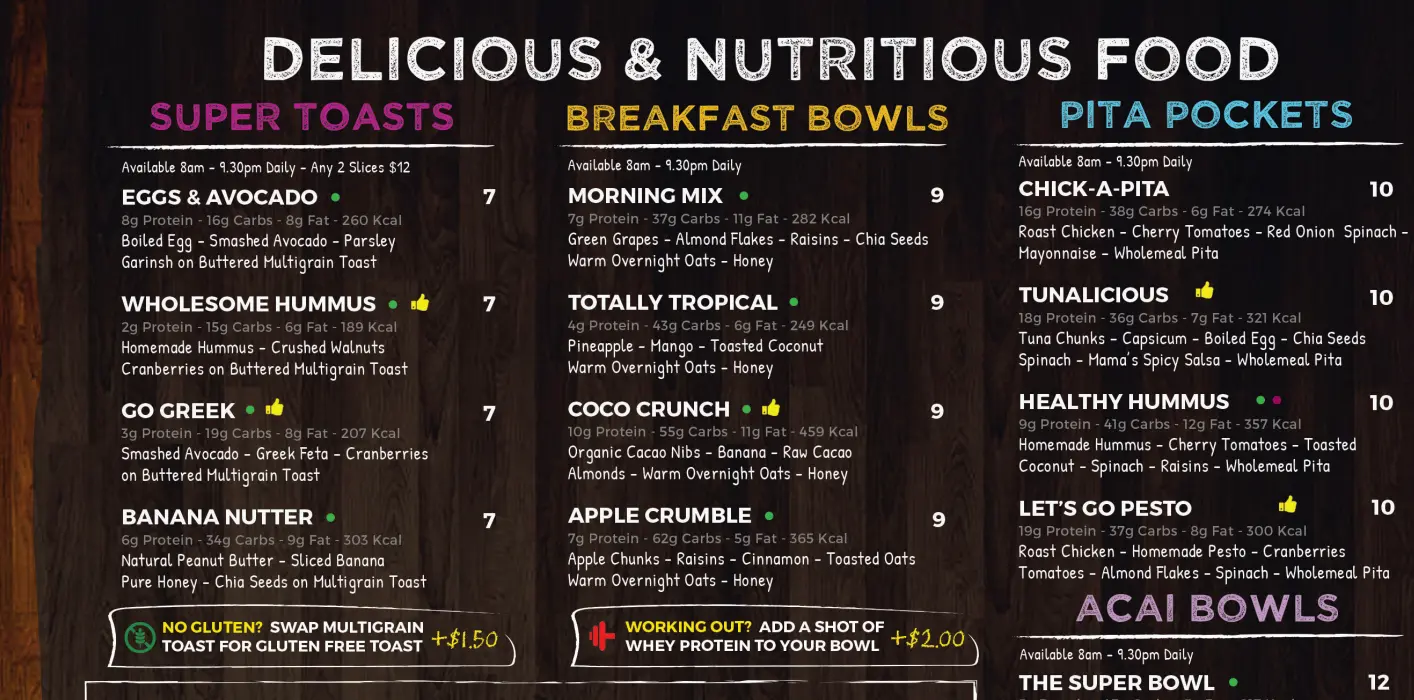 SHAKE FARM BREAKFAST BOWLS MENU PRICES 2024