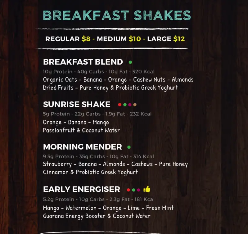 SHAKE FARM BREAKFAST SHAKES MENU WITH PRICES 2024