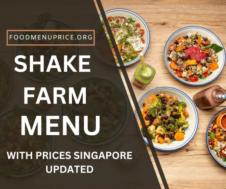 Shake Farm Menu 2024