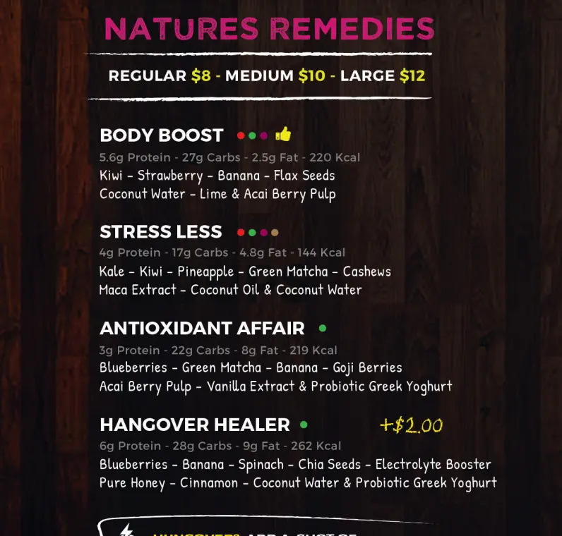 SHAKE FARM NATURES REMEDIES MENU PRICES 2024