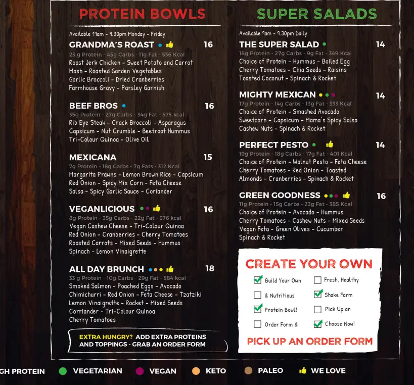 SHAKE FARM SUPER SALADS MENU PRICES 2024