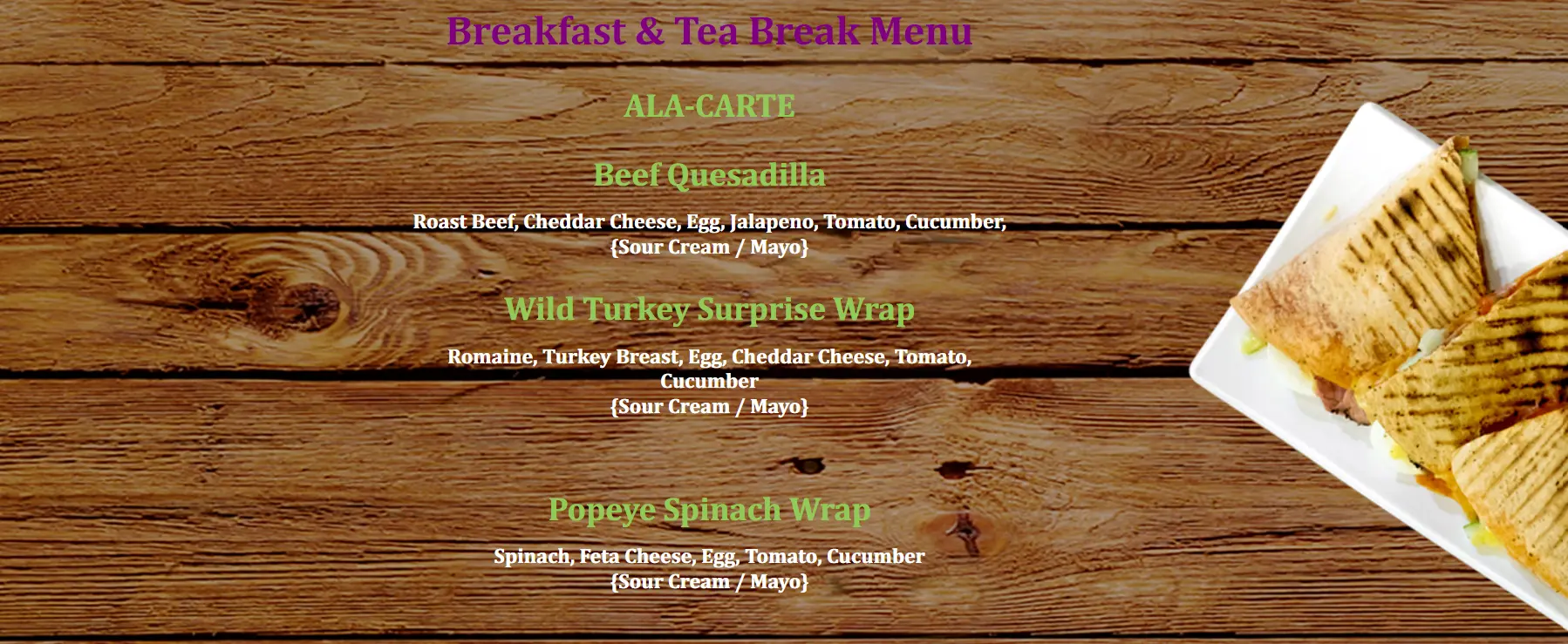 SIMPLY WRAPPS BREAKFAST MENU WITH PRICES 2024