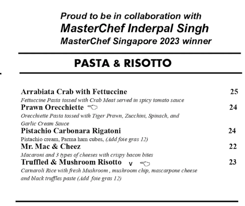 SPRUCE PASTA & RISOTTO MENU PRICES 2024