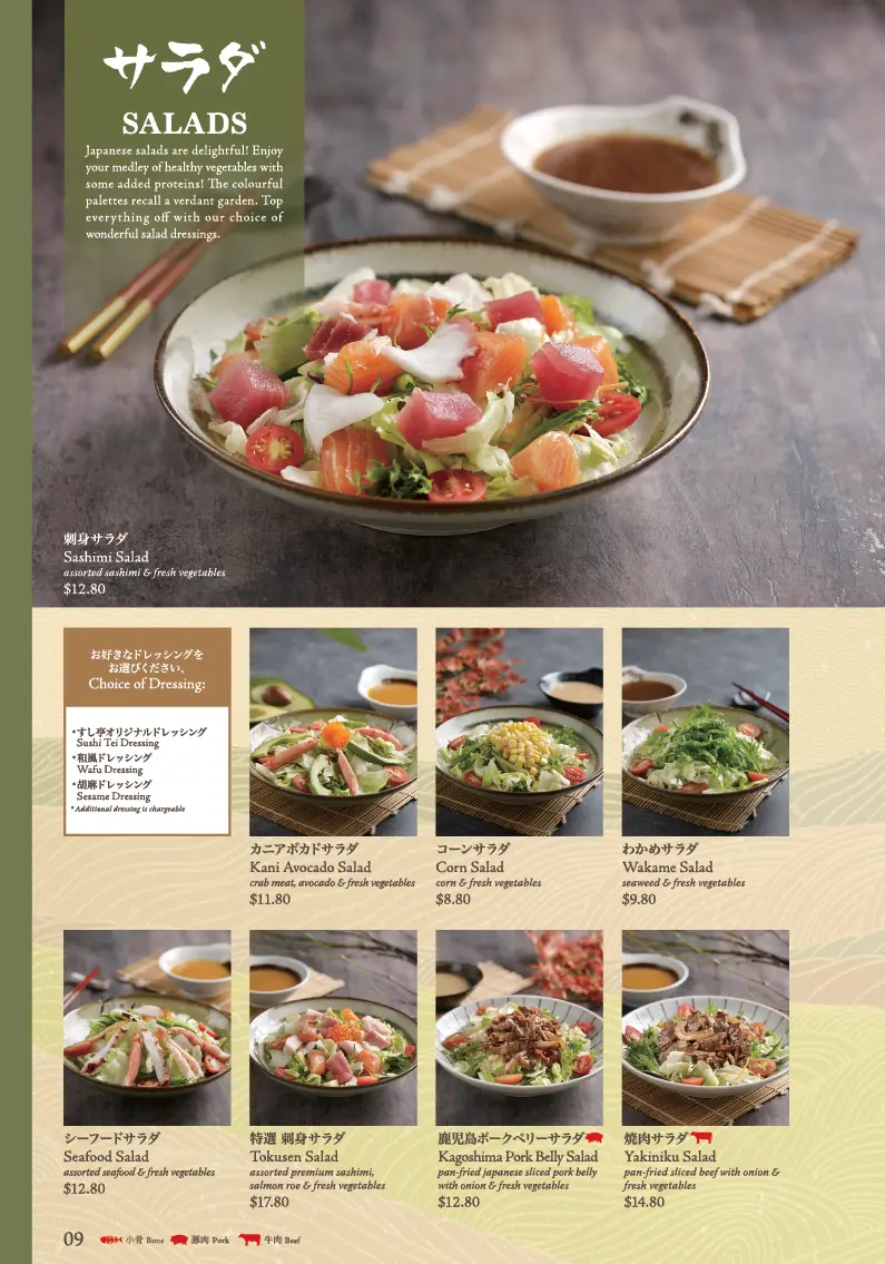 SUSHI TEI SALADS MENU 2024