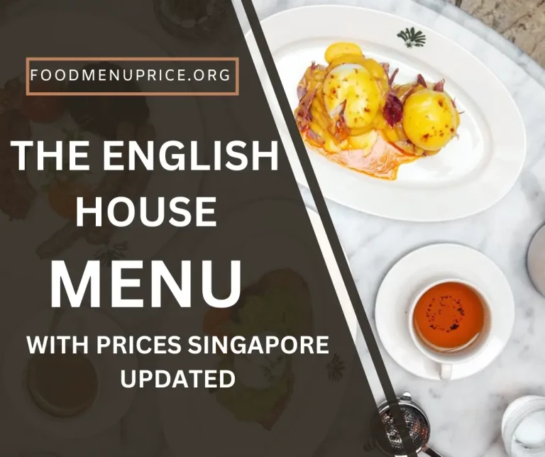 The English House Menu 2024