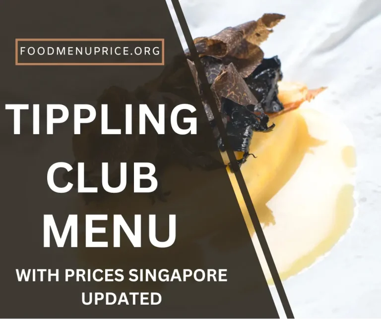 Tippling Club Menu 2024