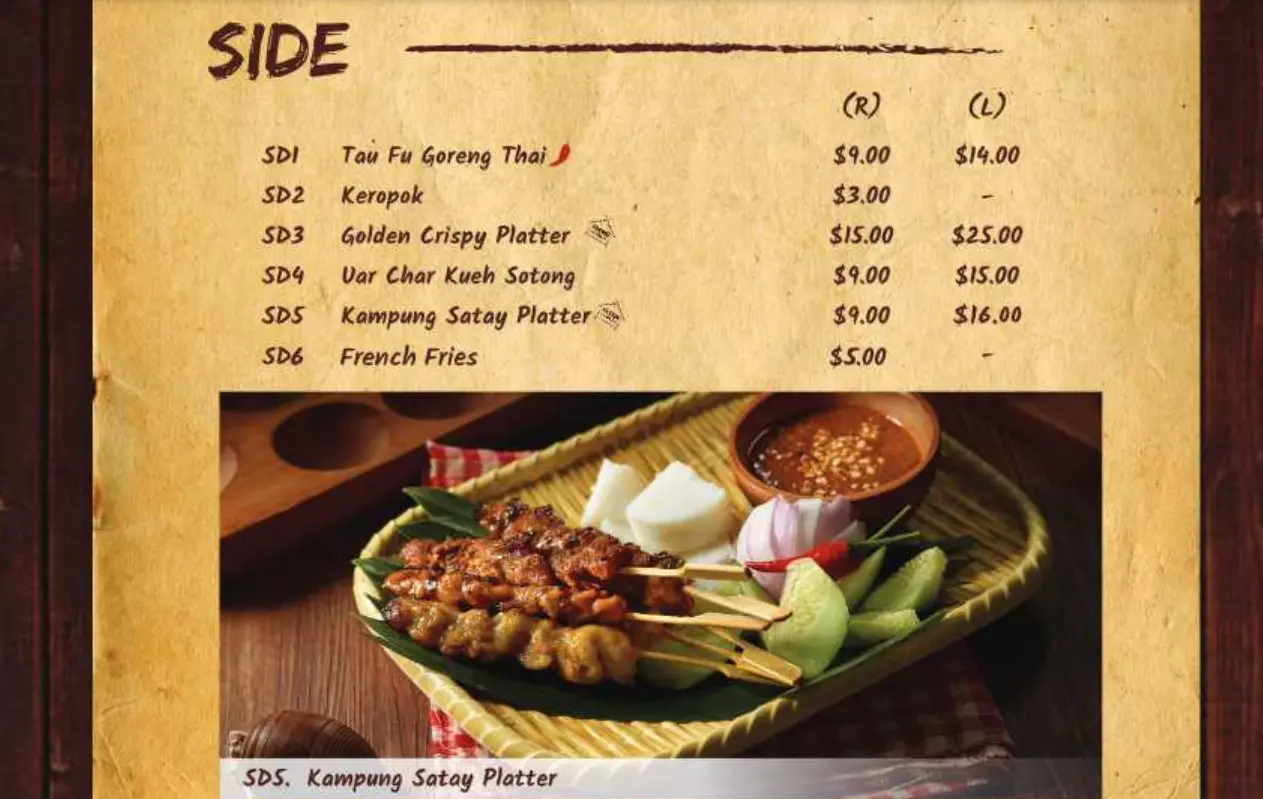 YASSIN KAMPUNG SIDE DISH MENU WITH PRICES 2024