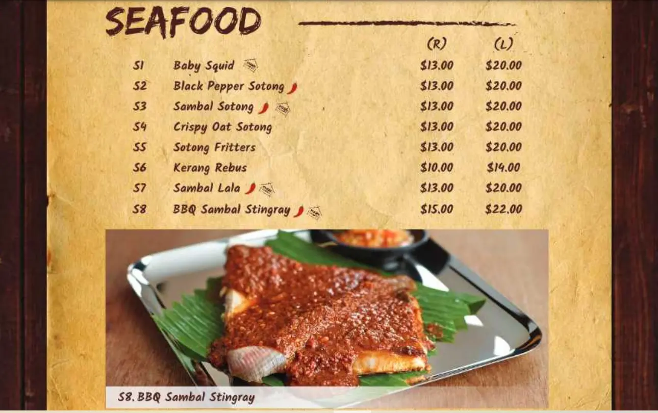 YASSINKAMPUNG SEAFOOD MENU WITH PRICES 2024