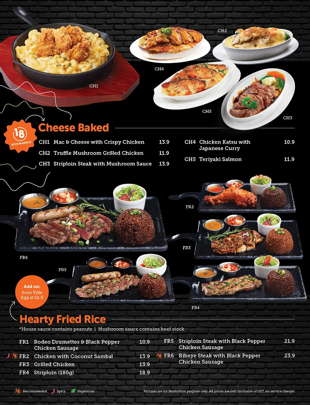 18 CHEFS CHEESE BAKED RICE MENU PRICES SINGAPORE