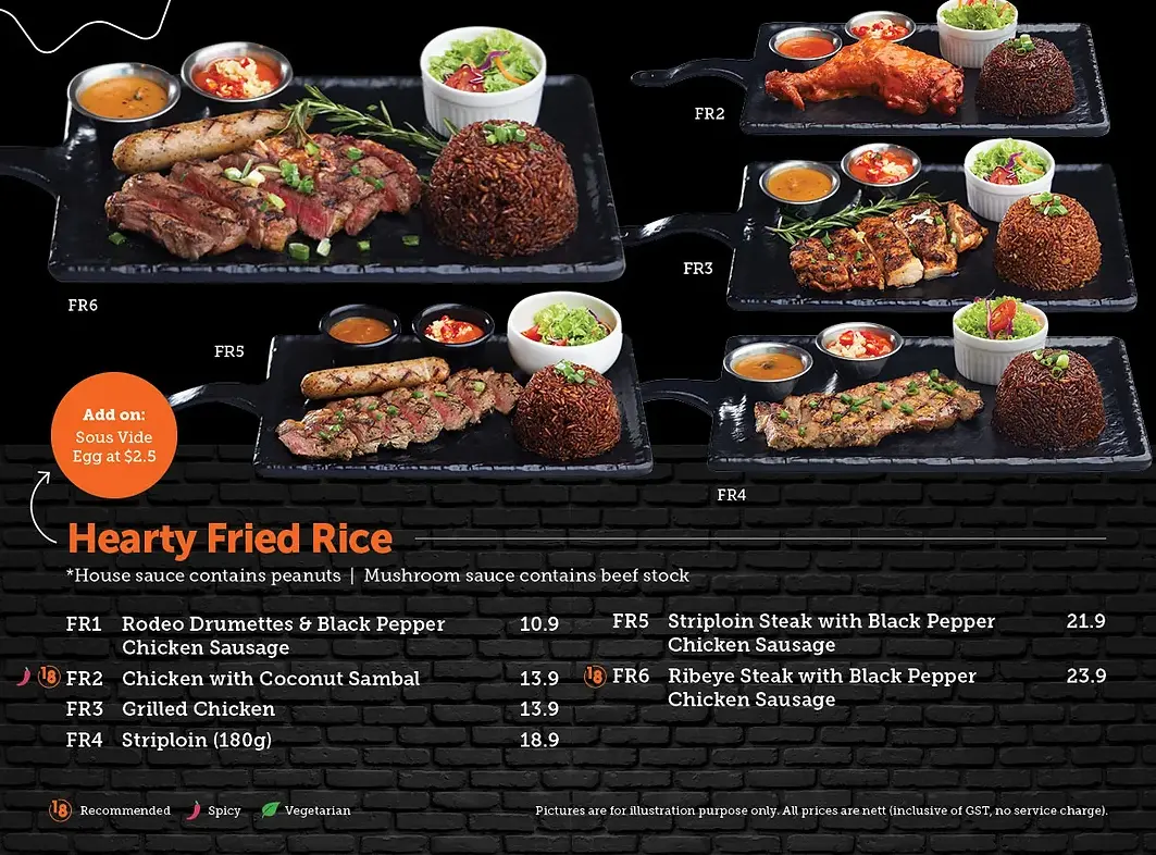 18 CHEFS HEARTY FRIED RICE MENU PRICES SINGAPORE