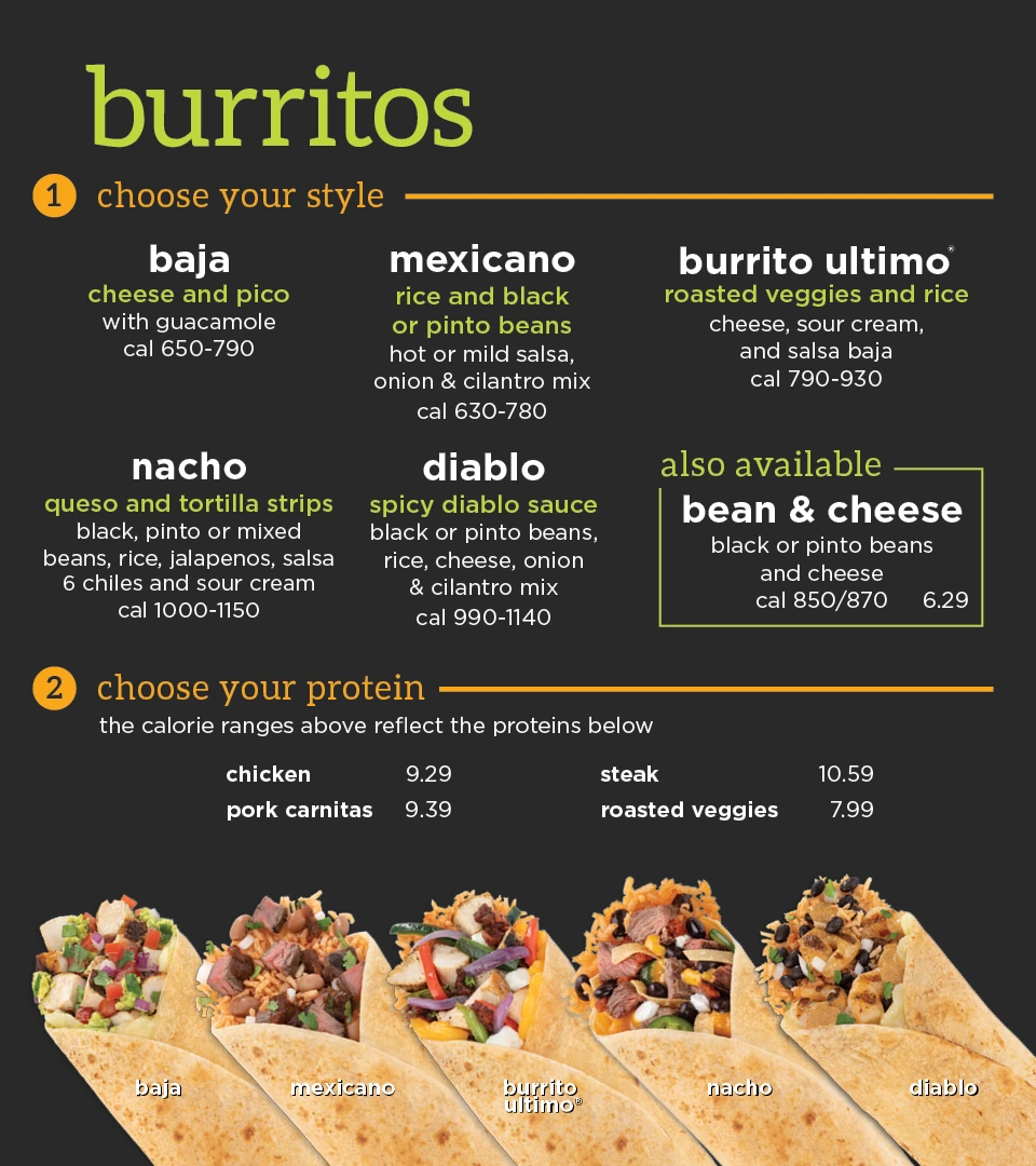 BAJA FRESH BURRITOS MENU PRICES SINGAPORE