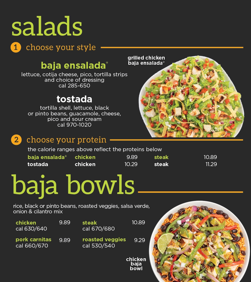 BAJA FRESH SALADS MENU PRICES SINGAPORE