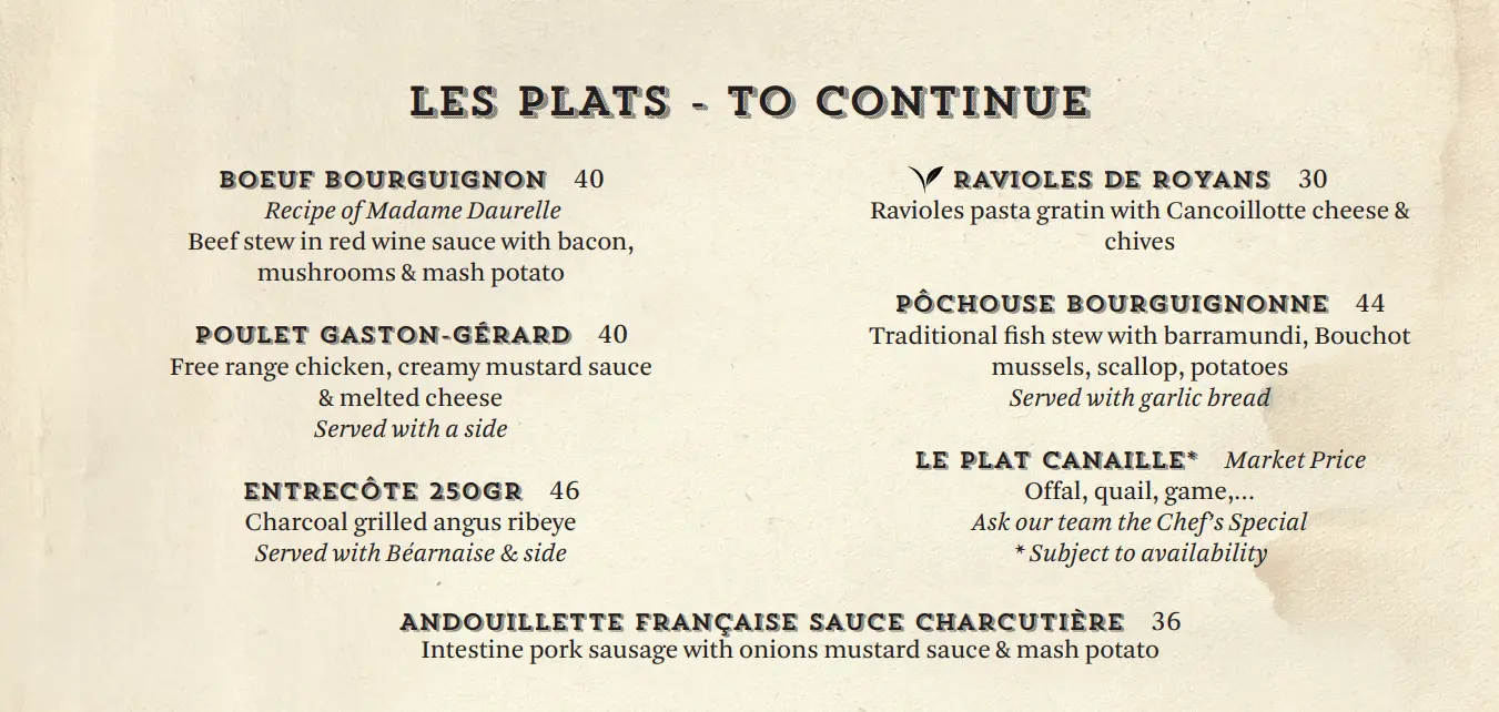 GASTON LES PLATES MENU PRICES SINGAPORE