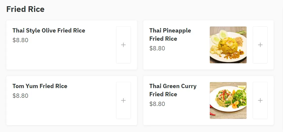 GOLDEN THAI VILLAGE FRIED RICE MENU PRICES SINGAPORE