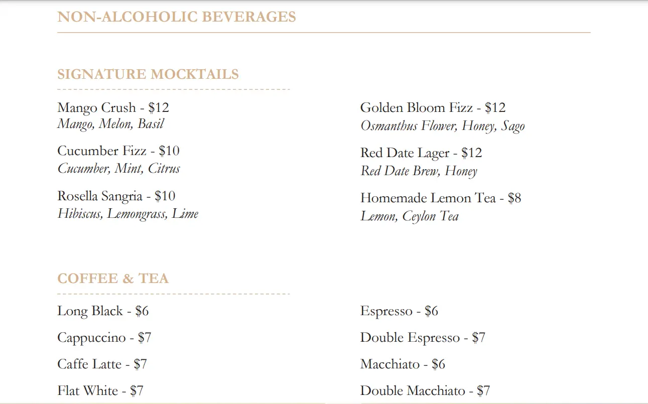 PATH BEVERAGES MENU PRICES 2024