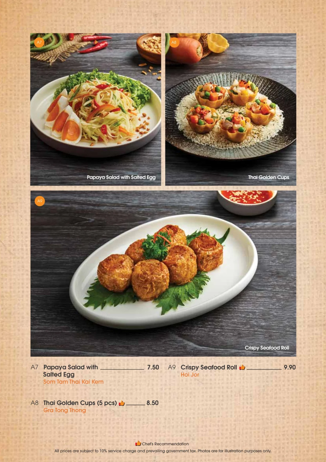 SAVEUR THAI APPETIZERS MENU WITH PRICES SINGAPORE