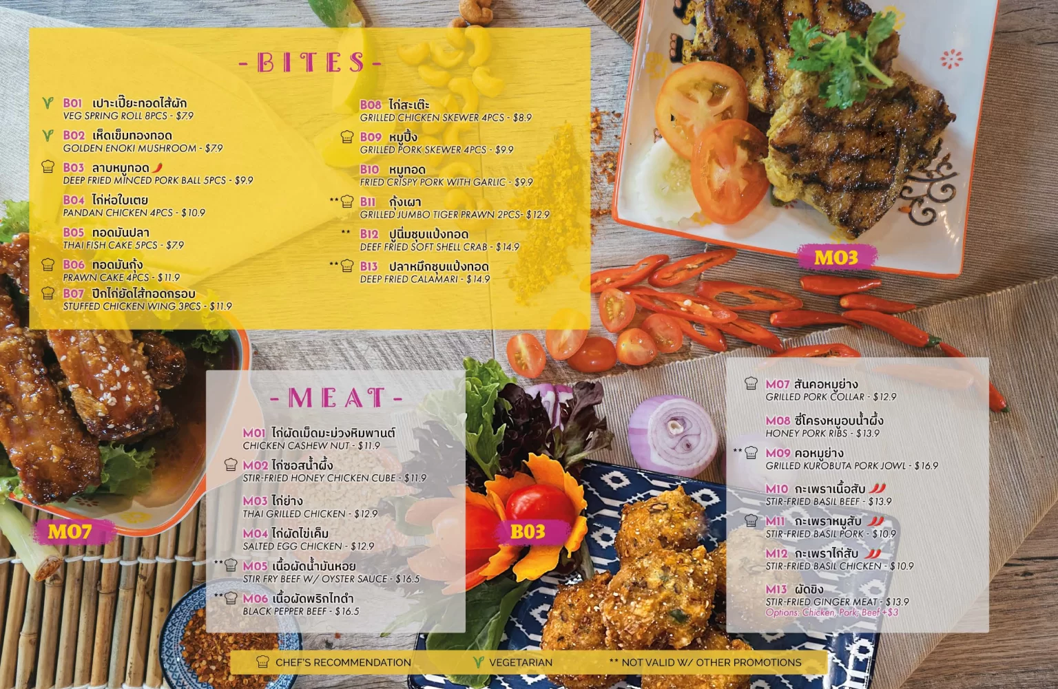 THAI’D ME UP BITES MENU PRICES SINGAPORE