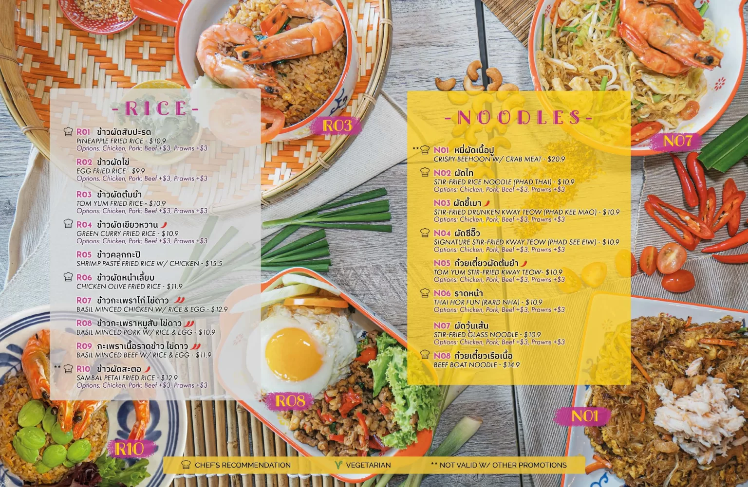 THAI’D ME UP RICE AND NOODLES MENU SINGAPORE