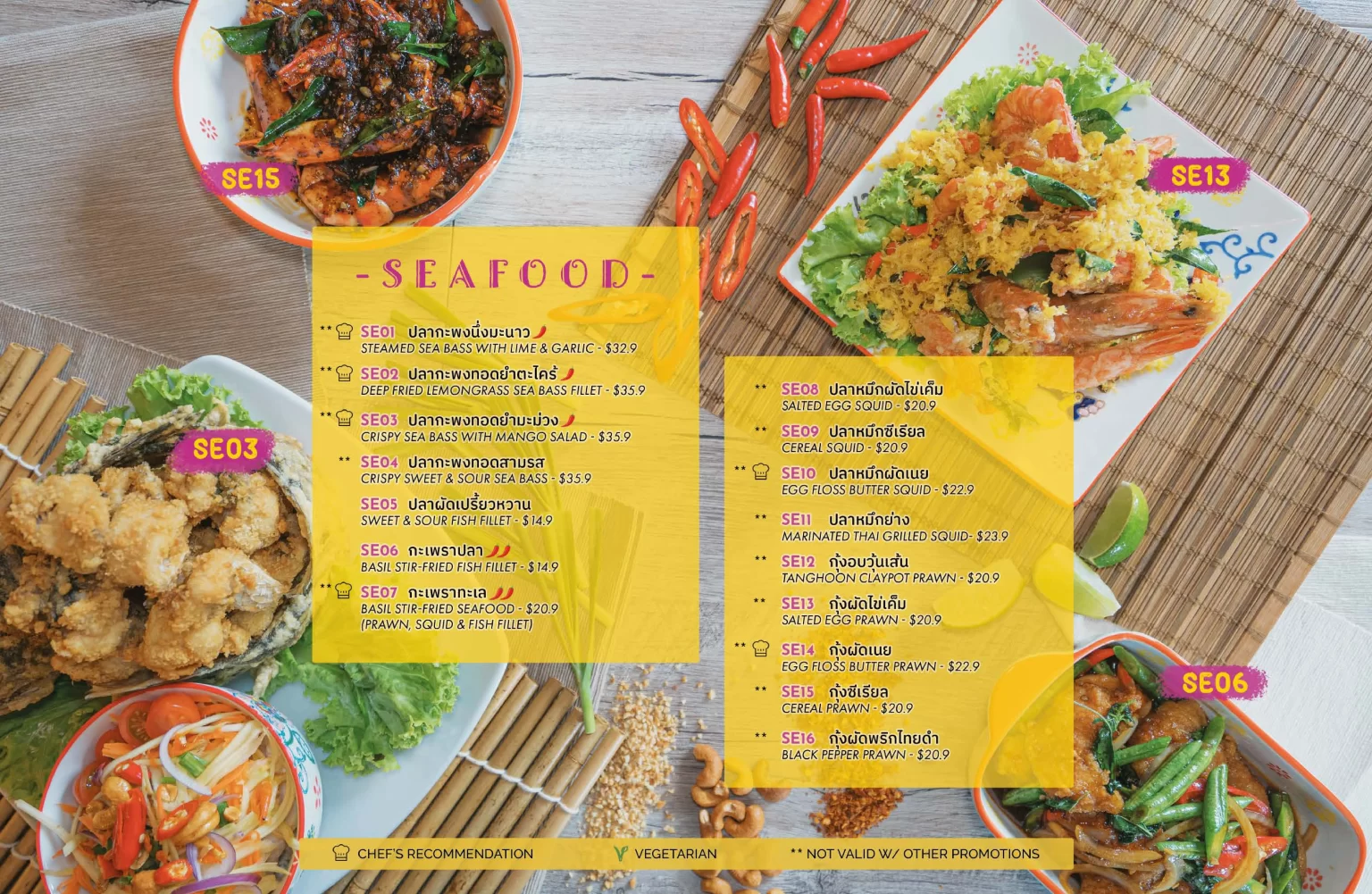 THAI’D ME UP SEAFOOD MENU SINGAPORE