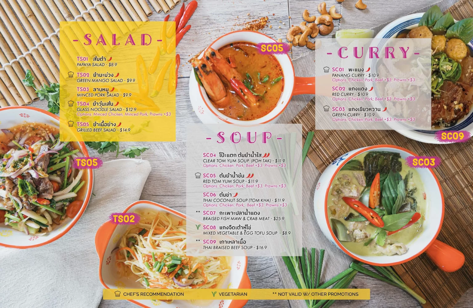 THAI’D ME UP SOUP AND CURRY MENU SINGAPORE