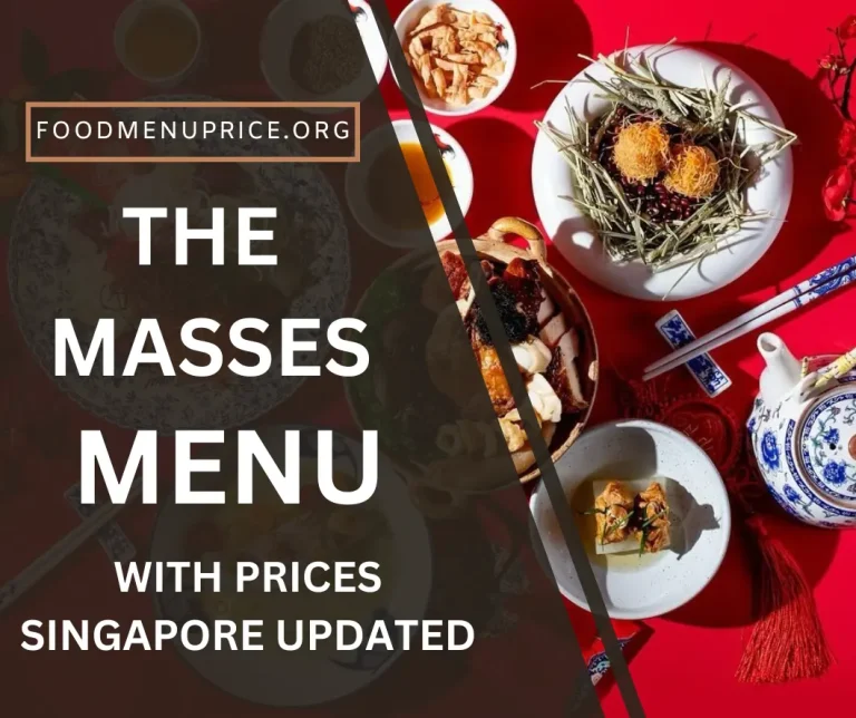 The Masses Menu Singapore