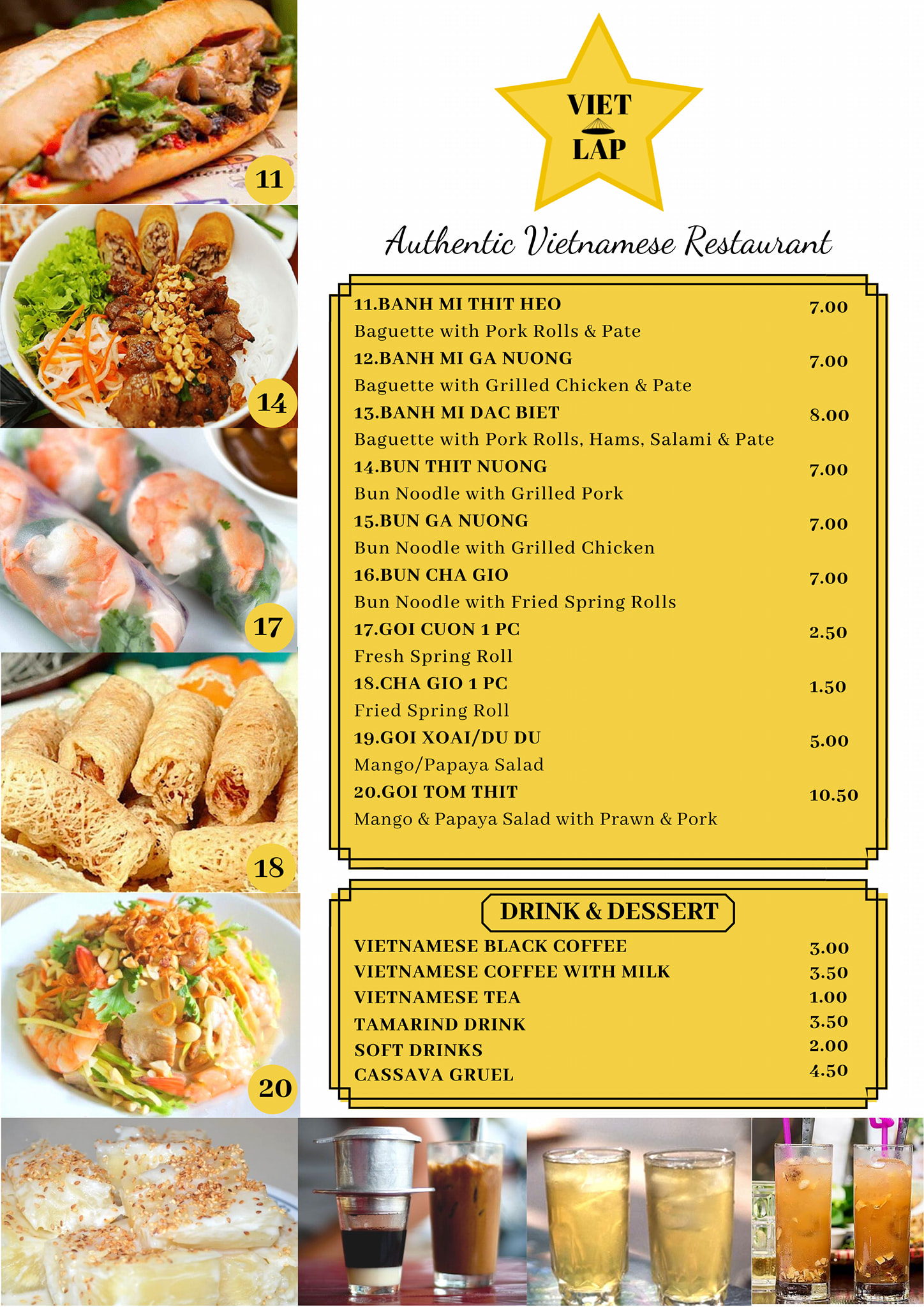 VIET LAP MENU SINGAPORE 