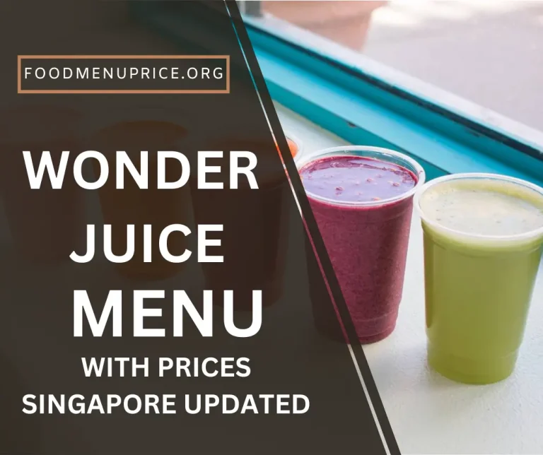 Wonder Juice Menu Singapore