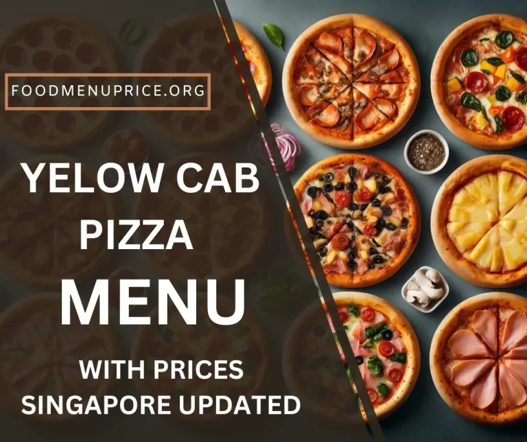 Yellow Cab Pizza Menu 2024