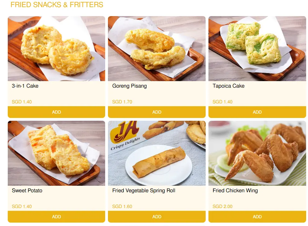 1A CRISPY PUFFS FRIED SNACKS & FRITTERS MENU PRICE