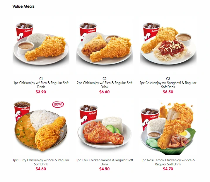 CHICKENJOY VALUE MEALS MENU SINGAPORE