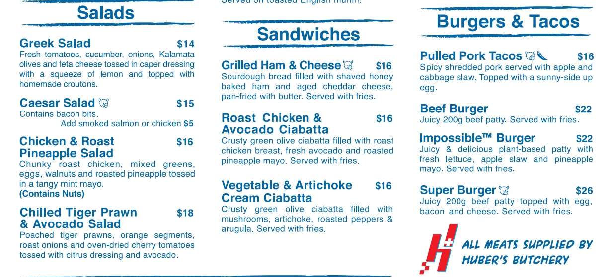 COASTES SANDWICHES MENU PRICES SINGAPORE