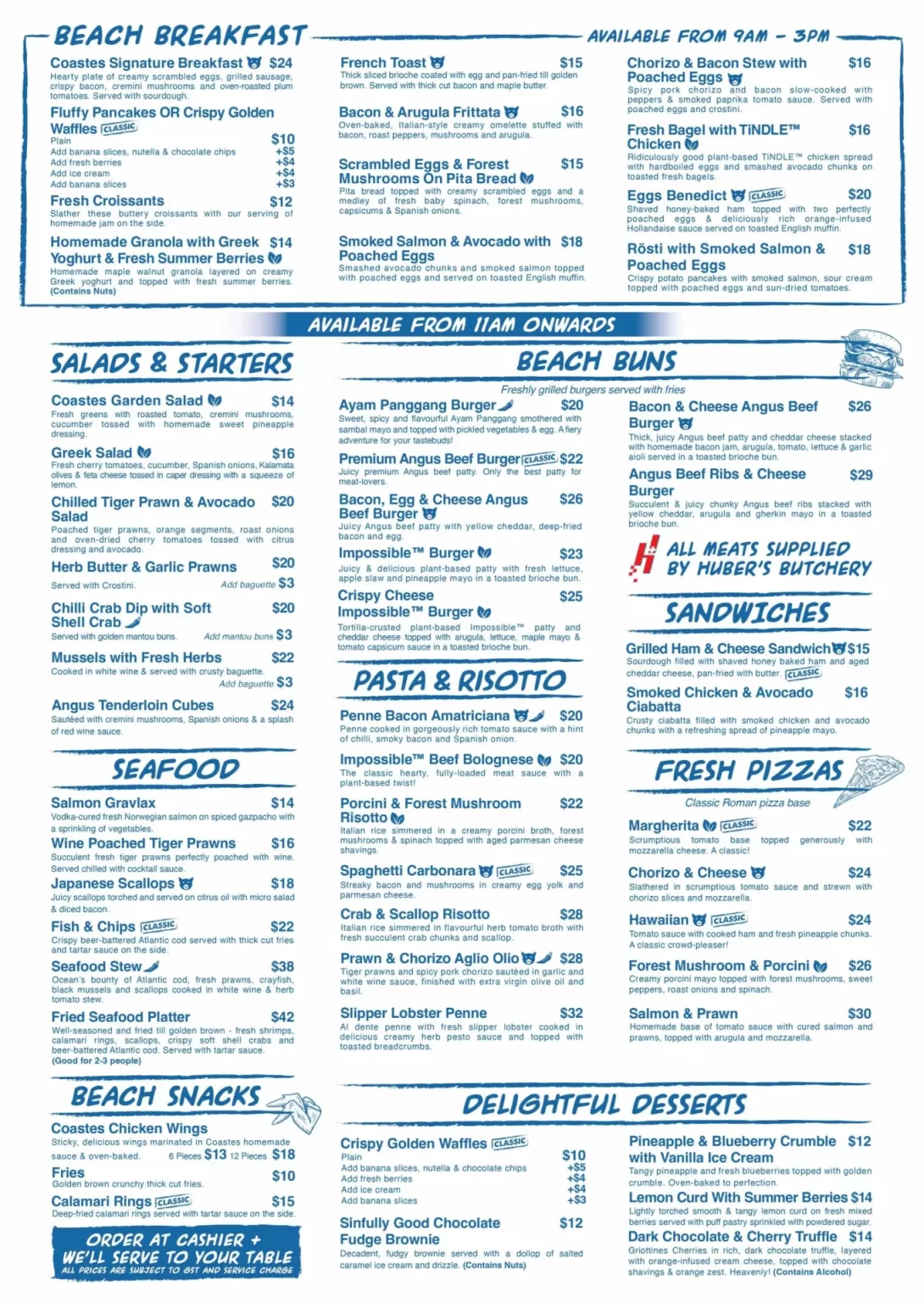 COASTES SEAFOOD MENU PRICES SINGAPORE