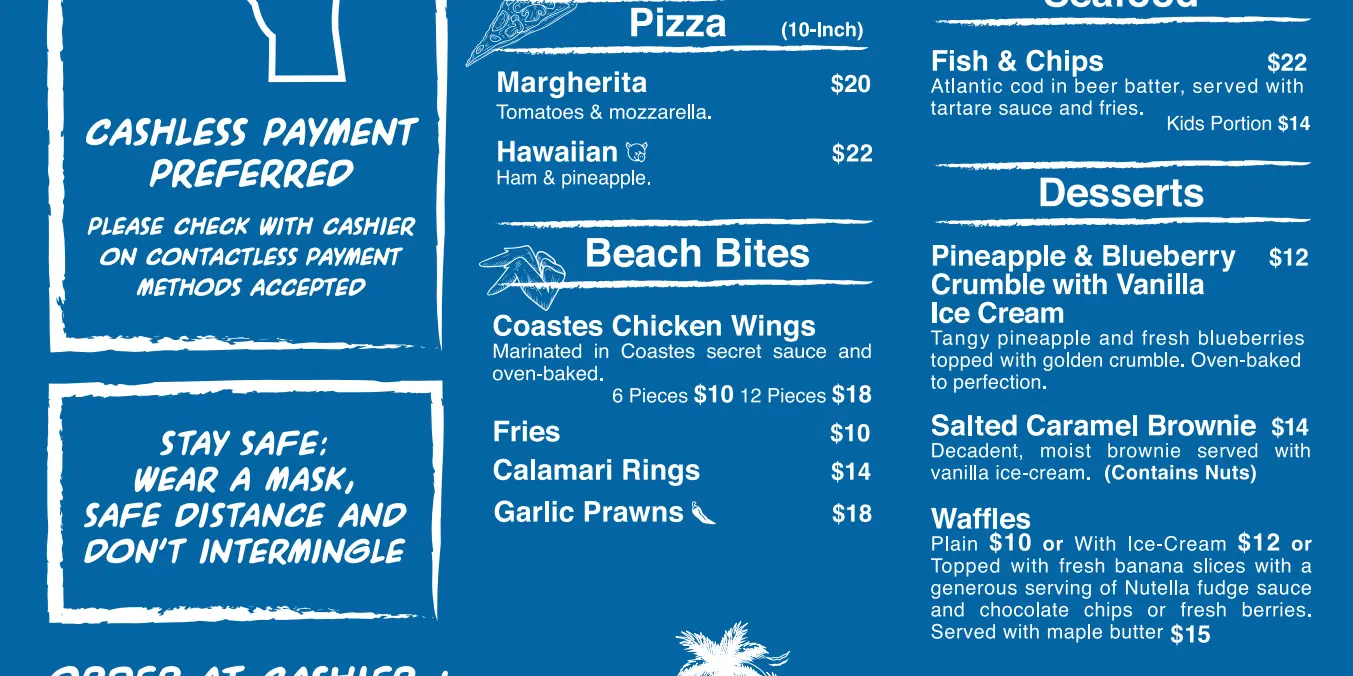 COASTES SNACKS MENU PRICES SINGAPORE