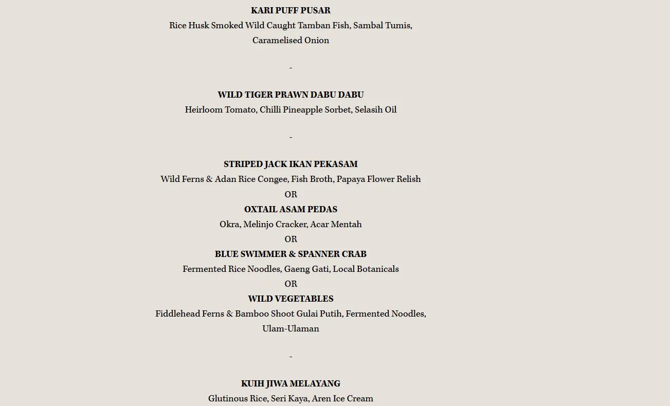FIZ SAJIAN PILIHAN (SELECT EXPERIENCE) MENU PRICE