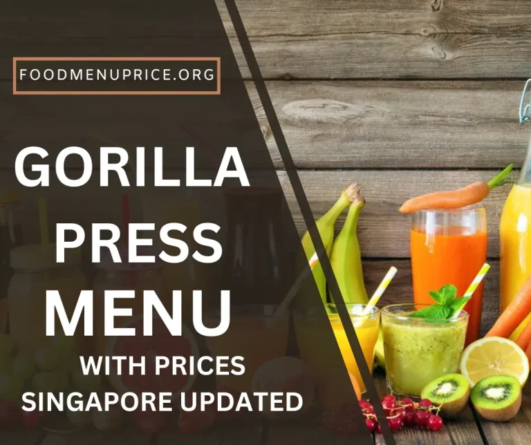 Gorilla Press Menu Singapore